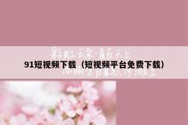 91短视频下载（短视频平台免费下载）