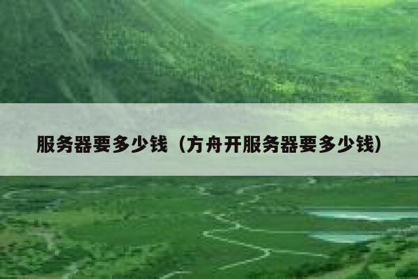 服务器要多少钱（方舟开服务器要多少钱）