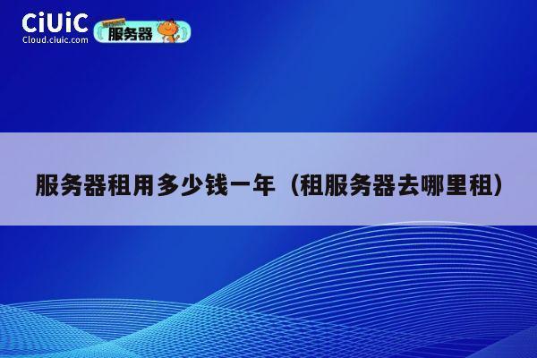 服务器租用多少钱一年（租服务器去哪里租）