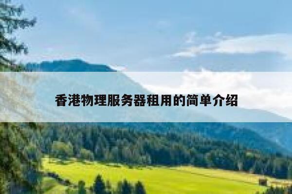 香港物理服务器租用的简单介绍