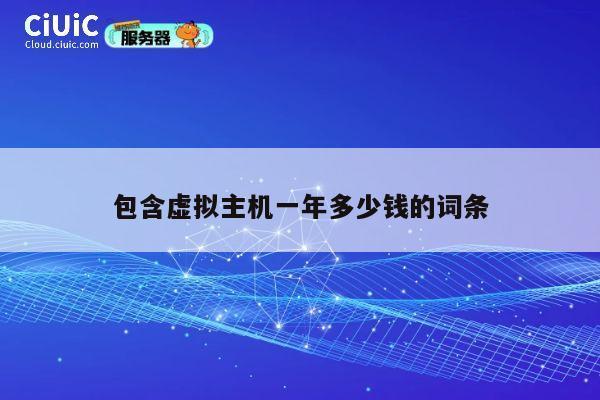 包含虚拟主机一年多少钱的词条