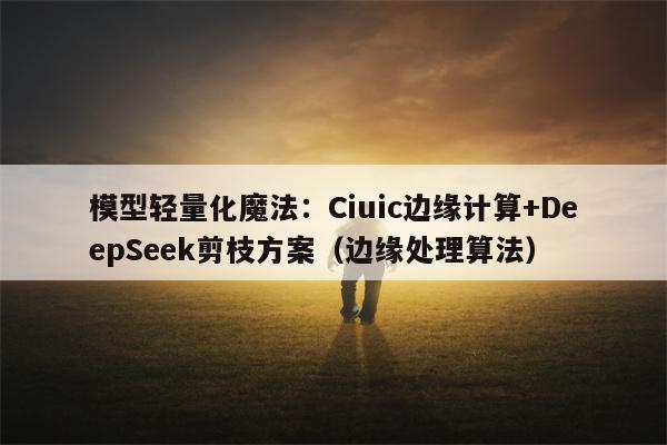 模型轻量化魔法：Ciuic边缘计算+DeepSeek剪枝方案（边缘处理算法）