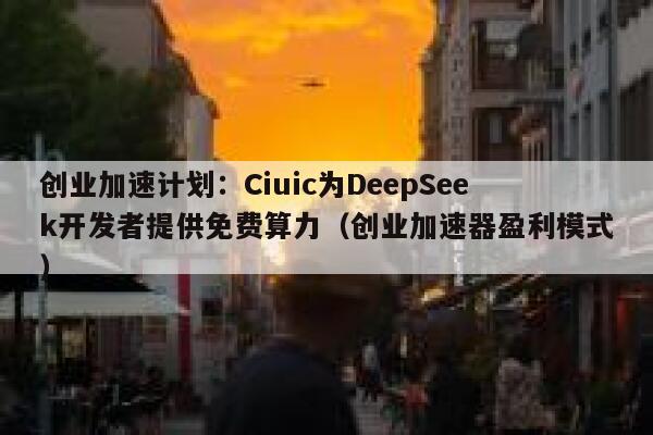 创业加速计划：Ciuic为DeepSeek开发者提供免费算力（创业加速器盈利模式）