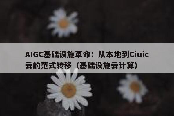 AIGC基础设施革命：从本地到Ciuic云的范式转移（基础设施云计算）