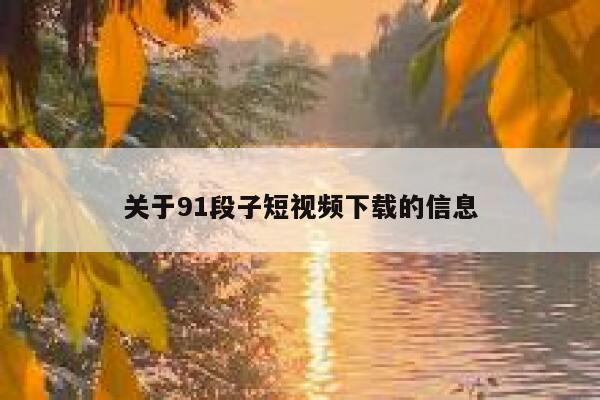 关于91段子短视频下载的信息