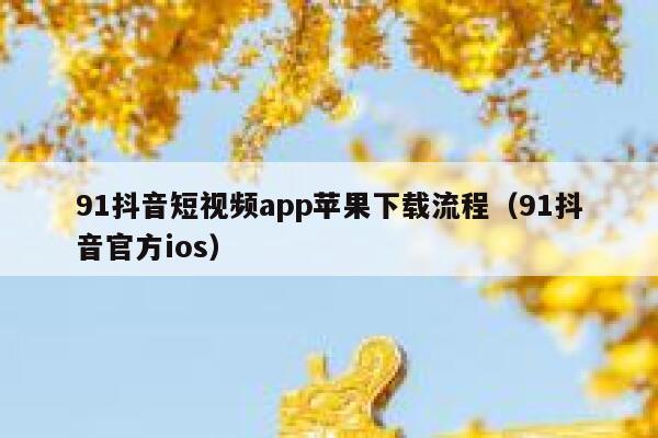 91抖音短视频app苹果下载流程（91抖音官方ios）