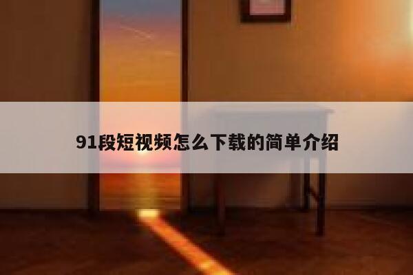 91段短视频怎么下载的简单介绍
