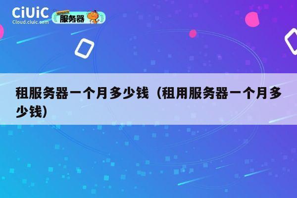 租服务器一个月多少钱（租用服务器一个月多少钱）