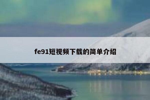 fe91短视频下载的简单介绍