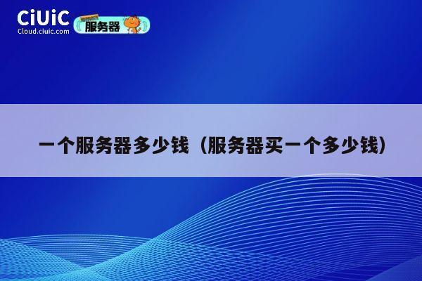 一个服务器多少钱（服务器买一个多少钱）