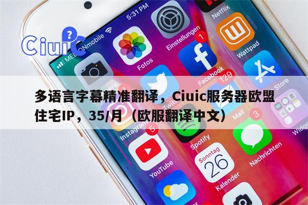 多语言字幕精准翻译，Ciuic服务器欧盟住宅IP，35/月（欧服翻译中文）
