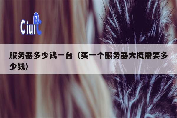 服务器多少钱一台（买一个服务器大概需要多少钱）